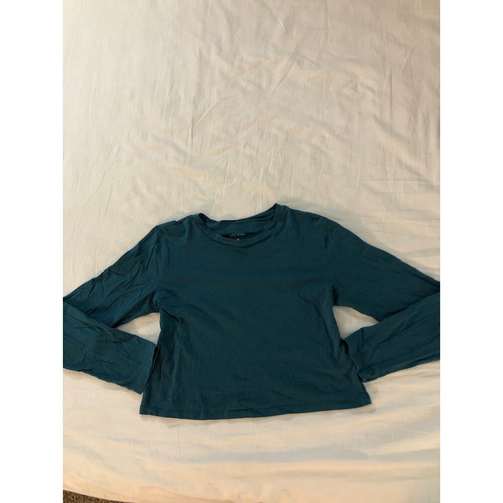 Wild fable blue green cropped long sleeve t-shirt Size Medium
